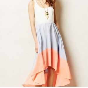 Anthropologie Hutch Capay Colorblock High/Low Dress Sleeveless Silk Sz Medium